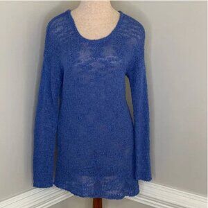 Soft Surroundings Asymmetrical Long Sleeve Blue Sweater Size Medium